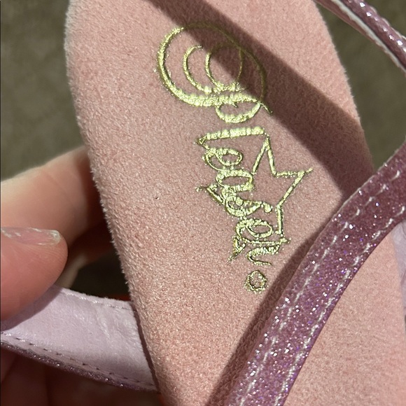 Pleaser size 10 NIB Pink Glitter Platform heels - Picture 2 of 13
